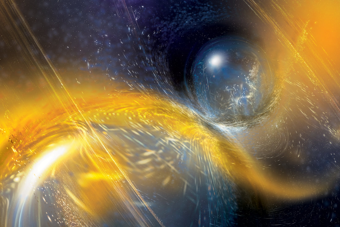 Artist's impression of the binary neutron star merger producing GW190425. Credit: National Science Foundation/LIGO/Sonoma State University/A. Simonnet. CGA BNS