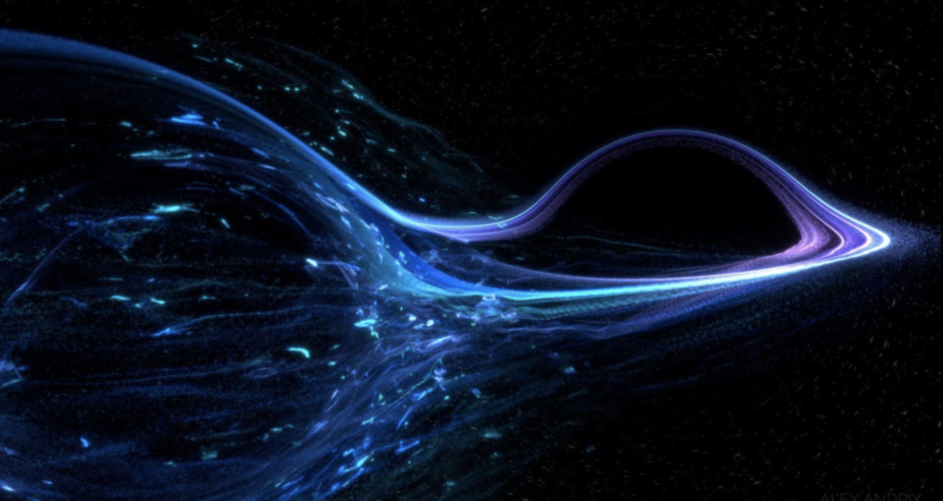 Artist's impression of black hole collision. Credit Alex Andrix Artist's impression of black hole collision. Credit Alex Andrix